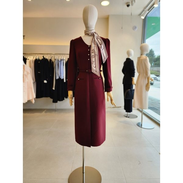 [여주점] [JJ 지고트] 여성 트윌리 슬림핏 브이넥 원피스 GPAA0OP191