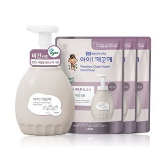  아이깨끗해 프리미엄 클린비건 피오니향 450ml 용기x1개+400ml 리필x3개