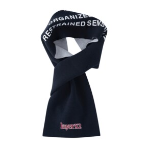 Layer print wool muffler navy