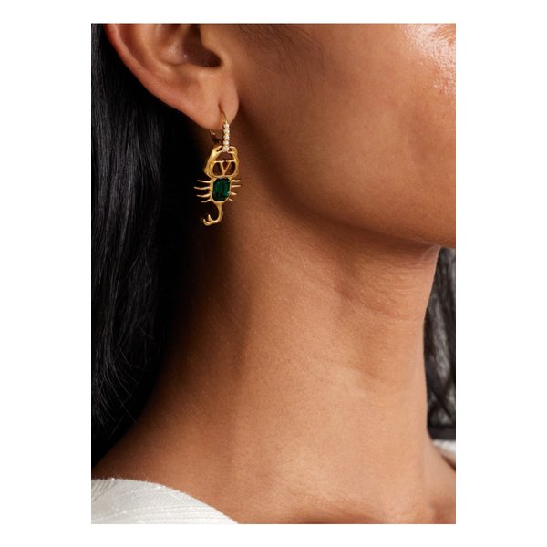 골드톤 크리스털 이어링 46376663162845088