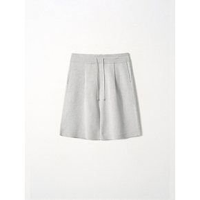 One-Tuck Knit Shorts_Light Grey