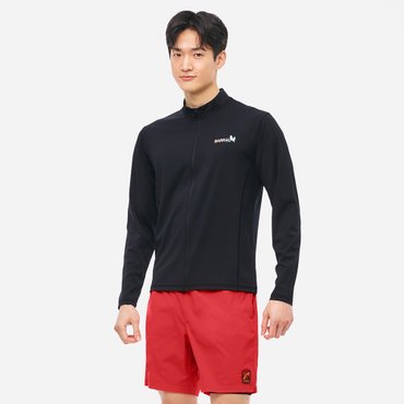 배럴 맨 트로피컬 릴렉스핏 집업 래쉬가드 블랙 (B5SMWZR131BLK)