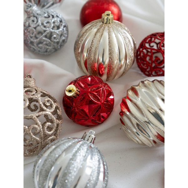 크리스마스 빈티지 볼 오너먼트 12p 세트 3컬러 2사이즈 트리장식