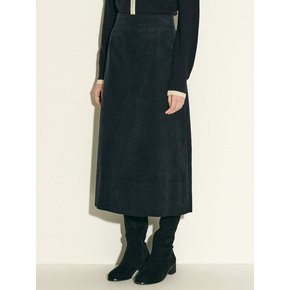 corduroy A-line midi skirt_navy