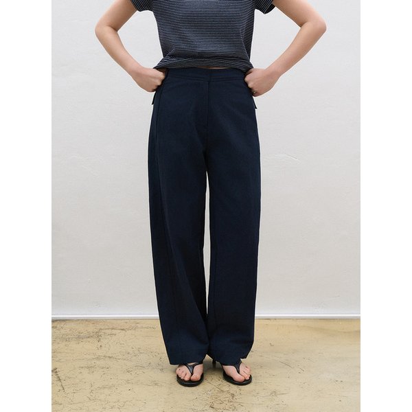 Curved Chino Pants_Navy