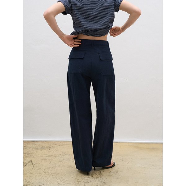 Curved Chino Pants_Navy