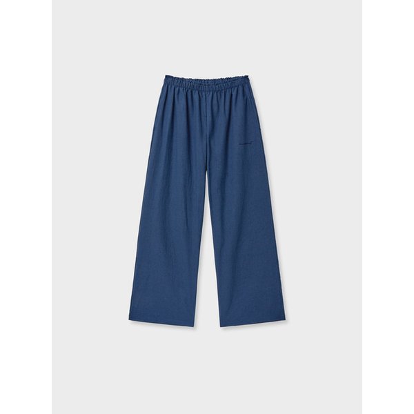 Linen banding pants_navy