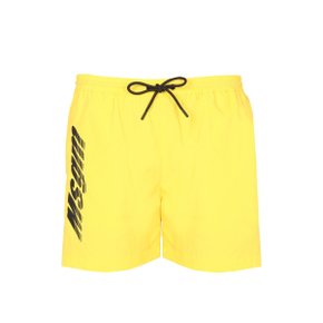 SS22 [MSGM] Shorts LOGO PRINT BERMUDA YELLOW 3240MB12X_22700006