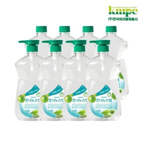 [VIP리필세트] 은나노스텝시즌3 주방세제1100ml 8개(사과)+펌프4