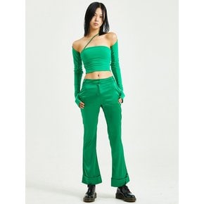 KNITWEAR BOLERO CROSS SLEEVELESS SET GREEN