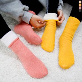 극세사 뽀송 기모 융털 양말 무지 겨울양말  5color _P068110139