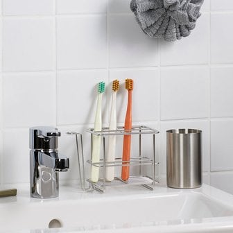 JAJU 모던 스테인리스 와이어 컵과 칫솔꽂이 J73N901164700