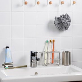 모던 스테인리스 와이어 컵과 칫솔꽂이 J73N901164700