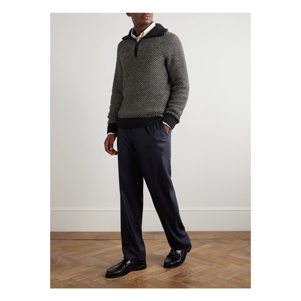 브리오니 아솔로 스트레이트 울 캐시미어 혼방 트윌 팬츠 블루 46376663162851089