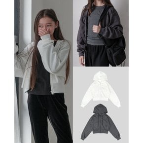 가벼운 세미크롭 후드집업