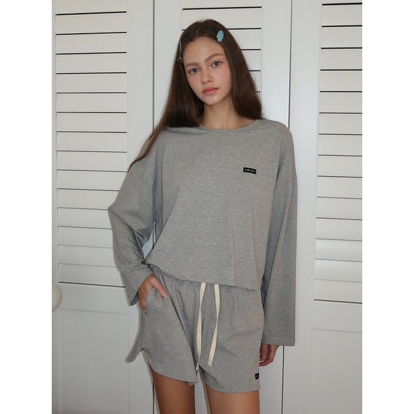 Small Logo Crop Long Sleeve 그레이
