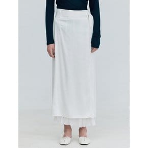 Layered Silk Skirt_White