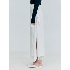 Layered Silk Skirt_White