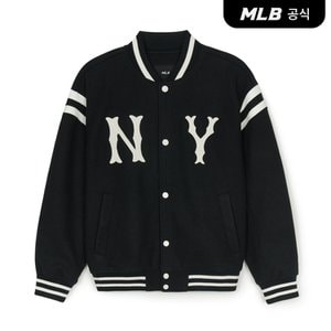 MLB [코리아공식] 울 어깨배색 쿠퍼스 바시티자켓 NY (Black)