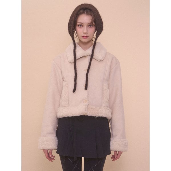 BUNNY SHEARING COAT-IVORY