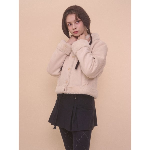 BUNNY SHEARING COAT-IVORY