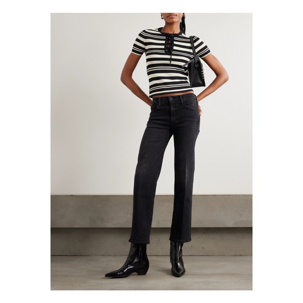 더 램블러 집 플러드 하이라이즈 스트레이트 진 블랙 46376663162900198