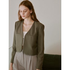 No collar v-neck jacket (2color)