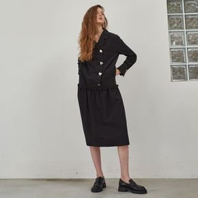 TAILOR SHIRRING DRESS_BLACK