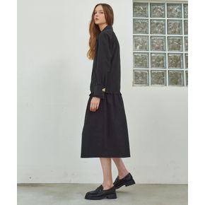 TAILOR SHIRRING DRESS_BLACK