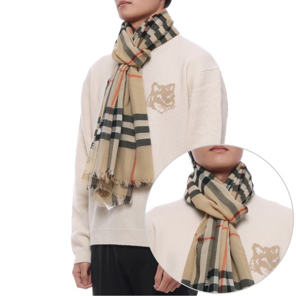 [부산점] 25FW 남성 체크 울 머플러 (8085069 SAND M 25F)