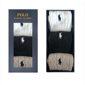 숙녀 케이블 3족세트 여성양말 POLO13286