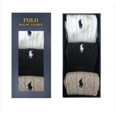 폴로 랄프 로렌 숙녀 케이블 3족세트 여성양말 POLO13286