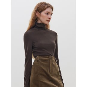 WD_Wave turtleneck knit top_BROWN