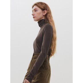 WD_Wave turtleneck knit top_BROWN