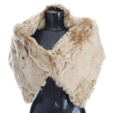 이스퀘어 4846394 Dolce  Gabbana Elegant Alpaca Fur Shoulder Wrap in Womens