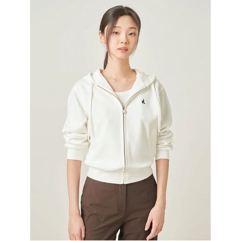 빈폴레이디스 25FW 면 혼방 후드 집업 - 아이보리 BF5841C030