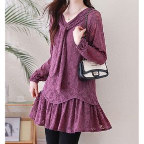 타이넥 블라우스 미니원피스 E64831_P416991799