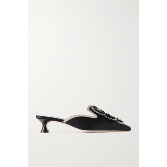 마놀로블라닉 메로드 그로스그레인 트림 새틴 뮬 46376663162925895