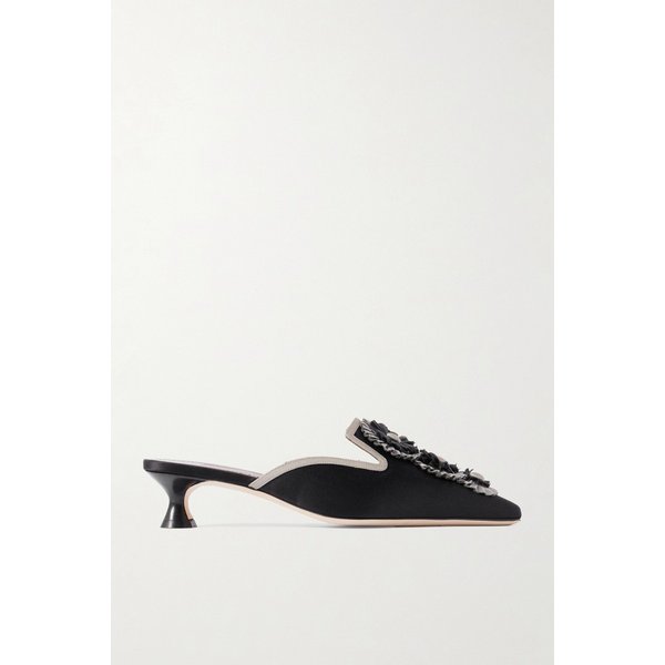 메로드 그로스그레인 트림 새틴 뮬 46376663162925895