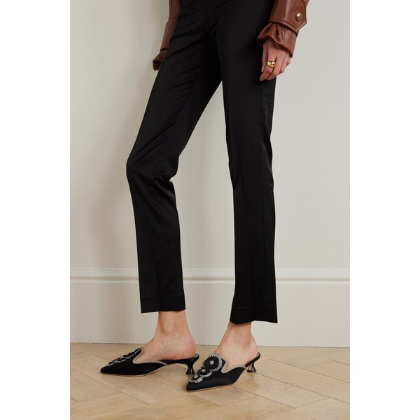 메로드 그로스그레인 트림 새틴 뮬 46376663162925895