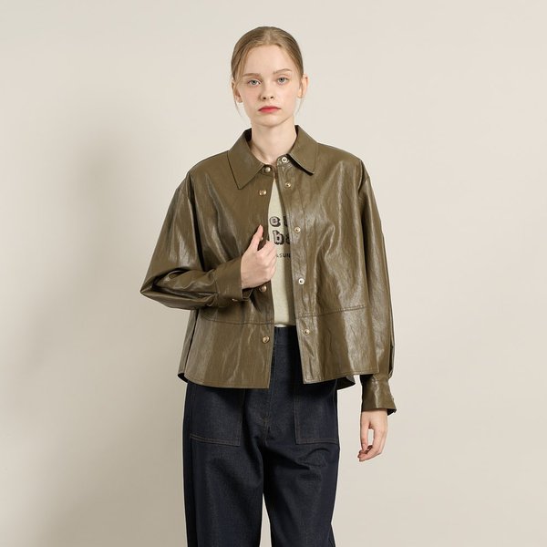 [여주점] 올앤선드리 인조레더 칼라자켓 A5F8F110