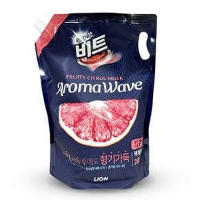 LION 때가 쏙 비트 아로마 웨이브 시트러스 일반 드럼 겸용 액체 세제 리필 2L