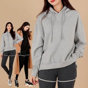 여성 베이지 쭈리 후드 스트링 맨투맨_GT8956