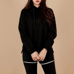 여성 베이지 쭈리 후드 스트링 맨투맨_GT8956