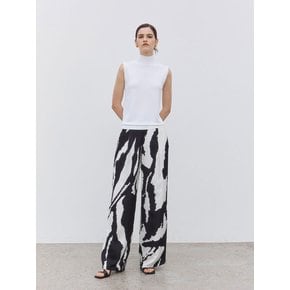 Printed Wide-Leg Pants Black