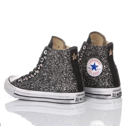 컨버스 스니커즈 113 CONVERSE GLITTER BLACK Grey