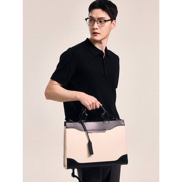 Metropolitan Brief notebook tote ivory combo
