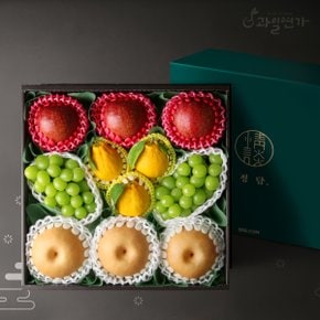 [SSG 정담] Premium 샤인 한라봉 혼합 선물세트 (사과3개, 배3개, 샤인2송이, 한라봉3개)