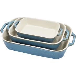 영국 스타우브 냄비 STAUB 405081720 Ceramic Baking Dish Set Rustic Turquoise 1683098