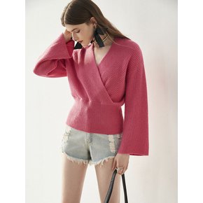 OZ_Gentle sense wrap v neck knit_2 colors